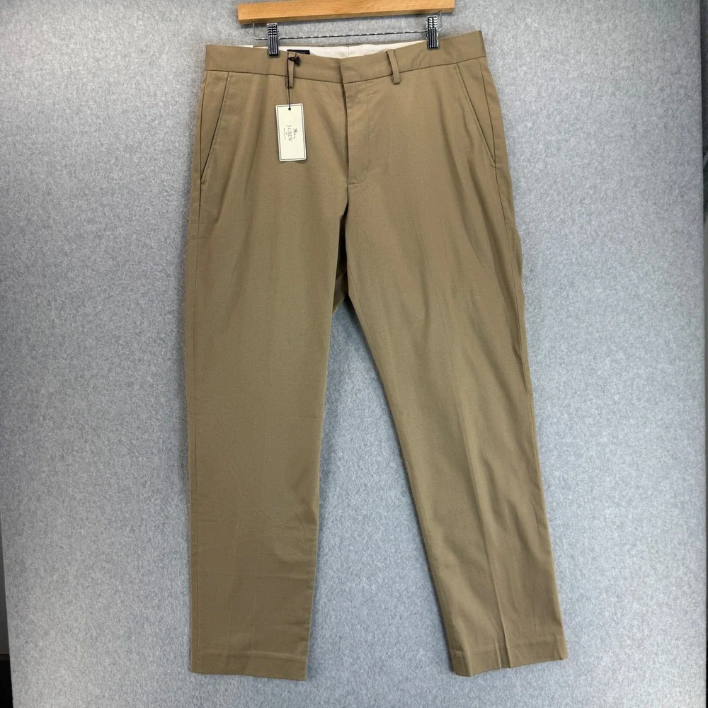 J.Crew Flex Bedford Pants Slim Fit Khaki Tan Chino Trousers Mens Size‎ 35x32 NWT
